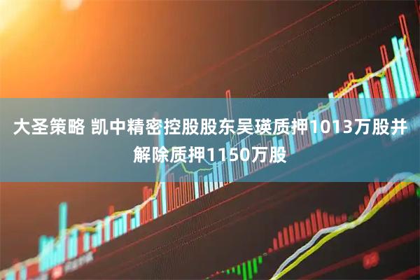 大圣策略 凯中精密控股股东吴瑛质押1013万股并解除质押1150万股