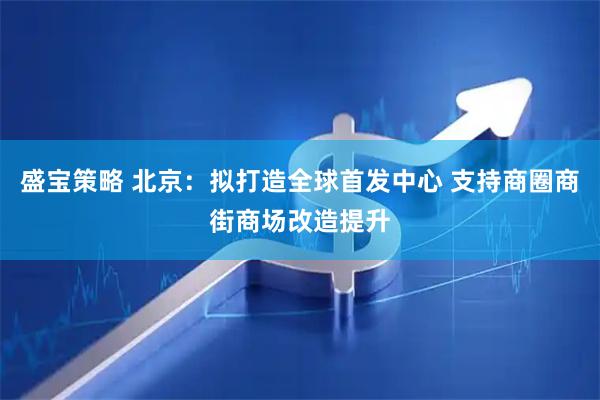 盛宝策略 北京：拟打造全球首发中心 支持商圈商街商场改造提升