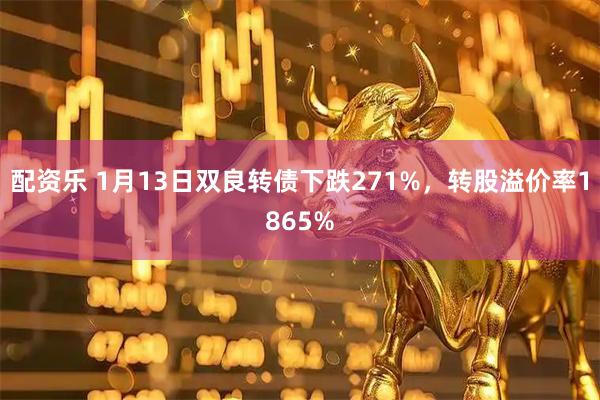 配资乐 1月13日双良转债下跌271%，转股溢价率1865%