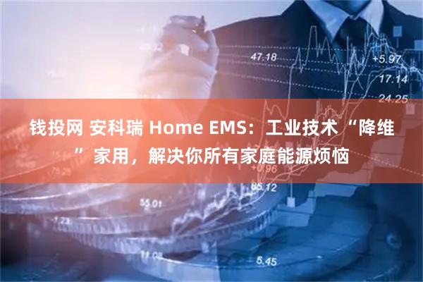 钱投网 安科瑞 Home EMS：工业技术 “降维” 家用，解决你所有家庭能源烦恼